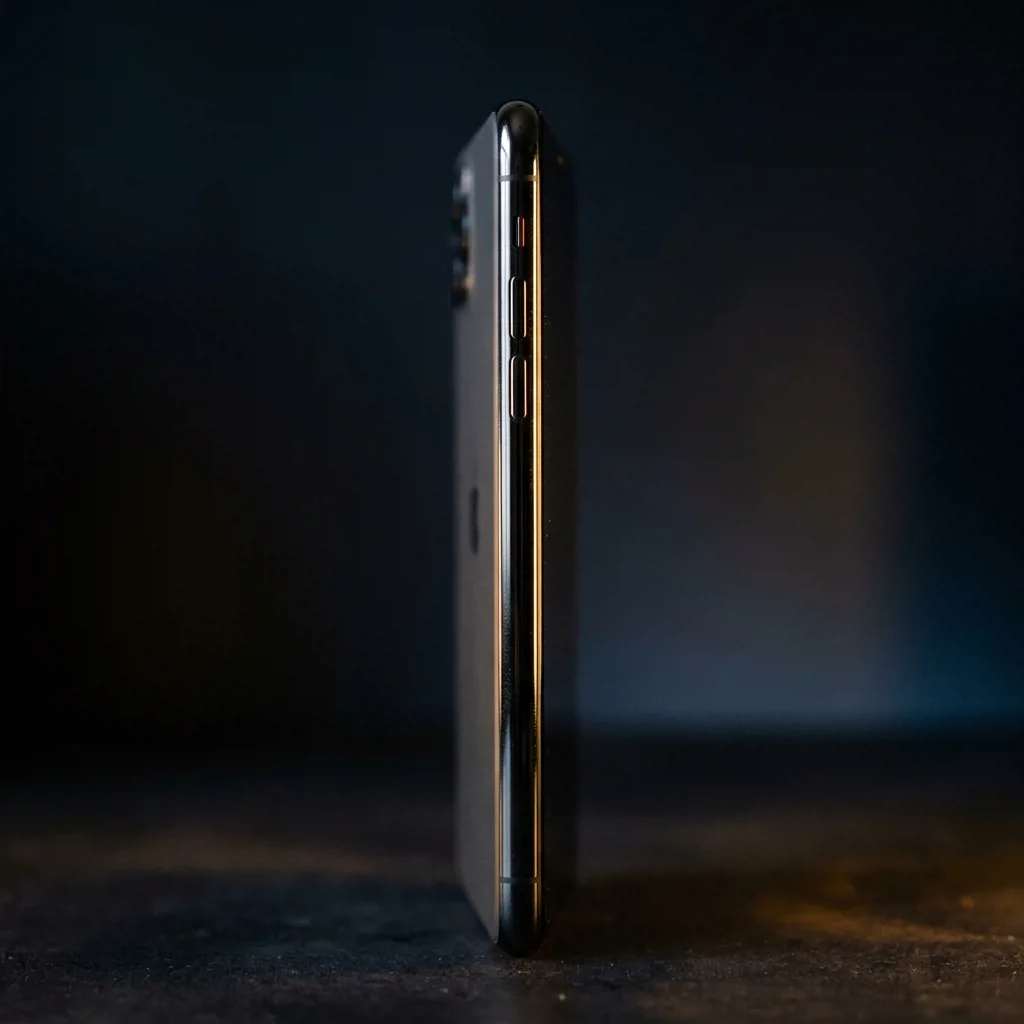 iPhone 11 Pro Max сбоку — стальная рамка и кнопки