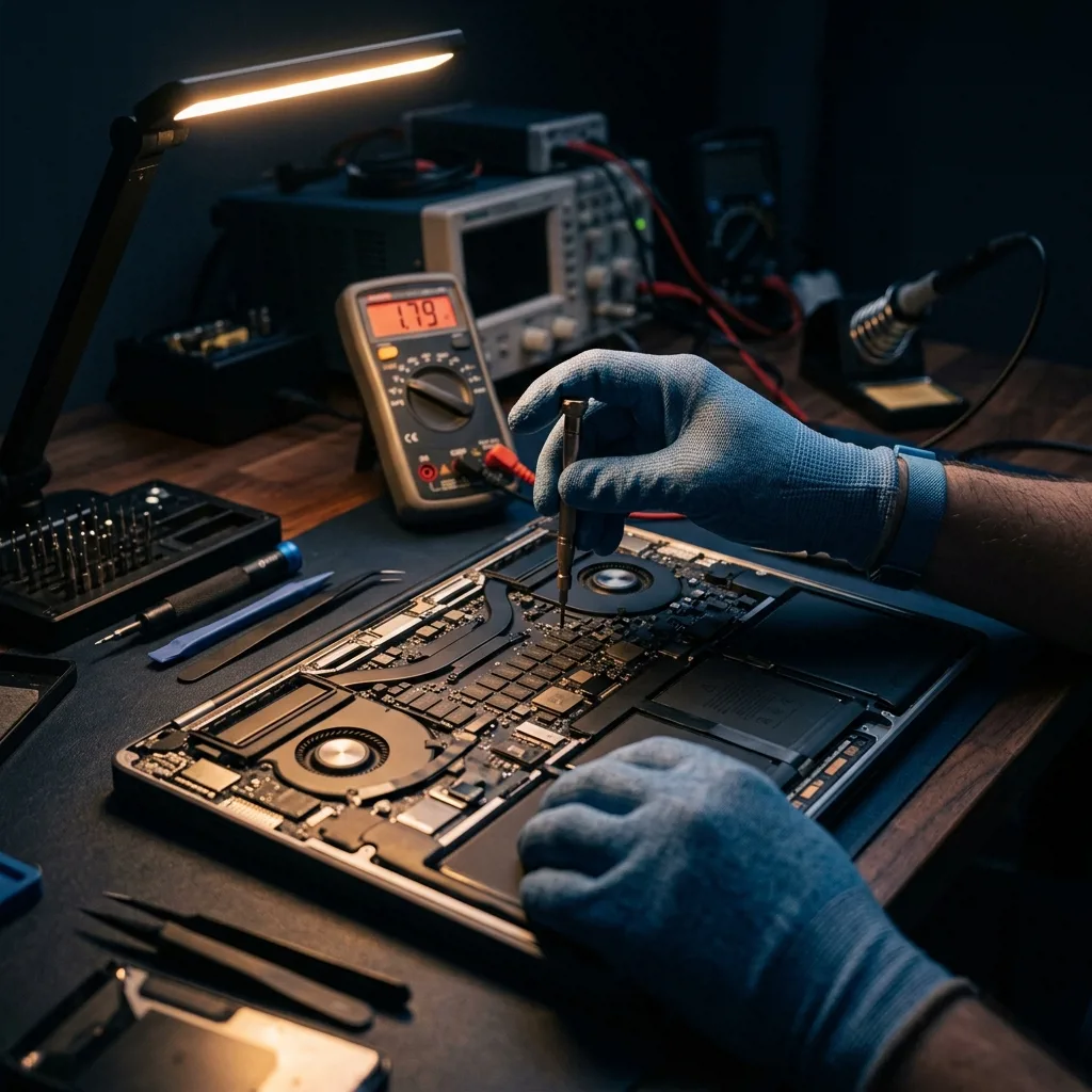 Процесс диагностики и восстановления MacBook Pro в мастерской Re:Скупка