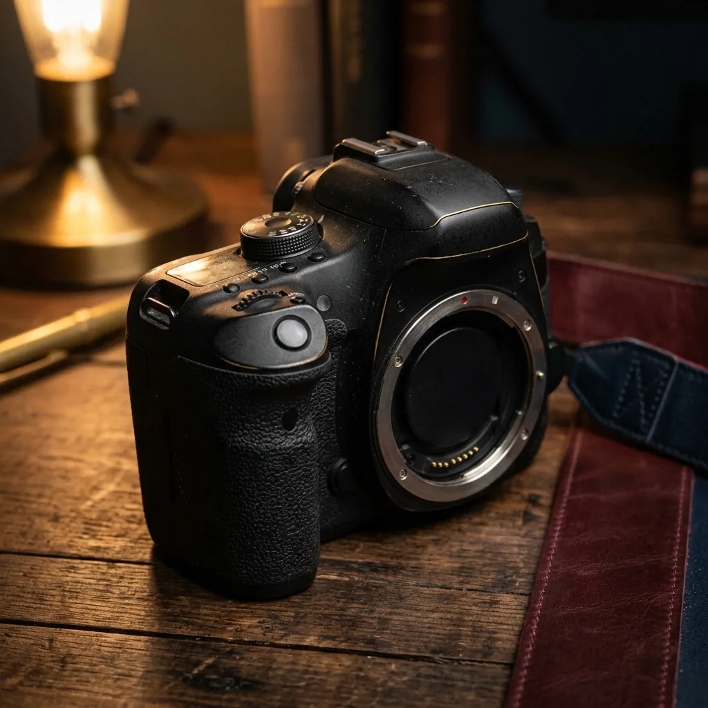 Зеркальная камера Canon на столе оценщика