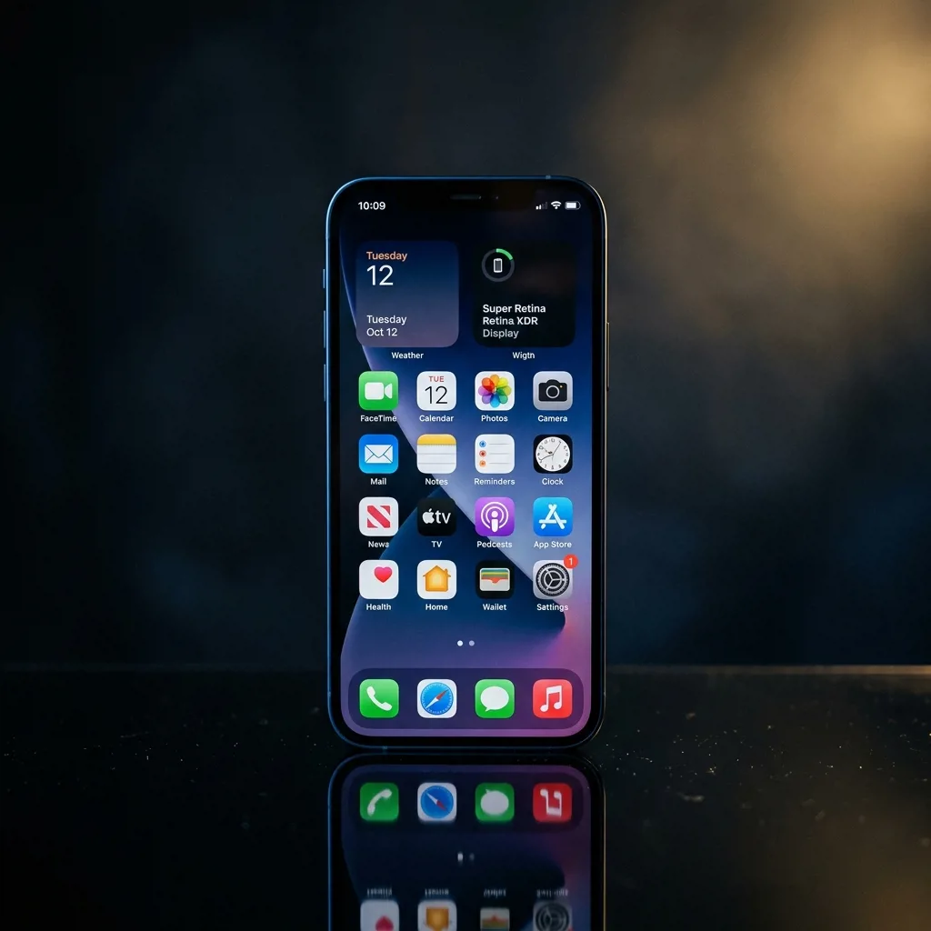 iPhone 12 256 ГБ — вид спереди, экран включён