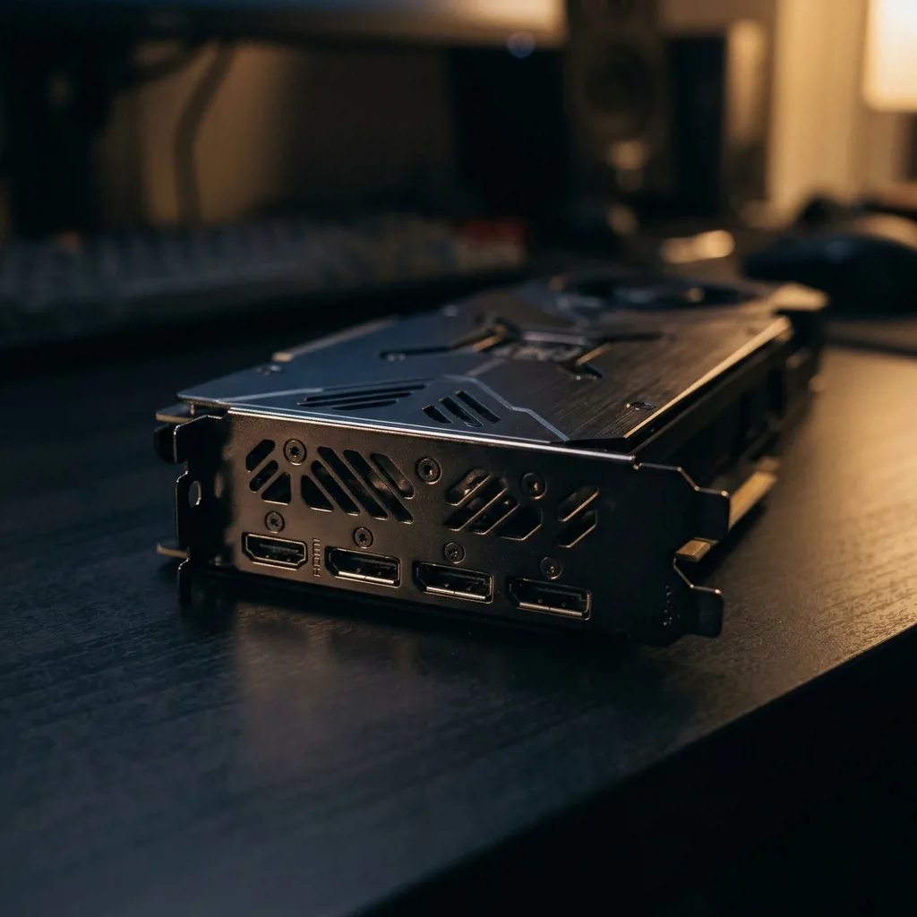 GeForce RTX 4070 — вид сзади, бэкплейт и разъёмы