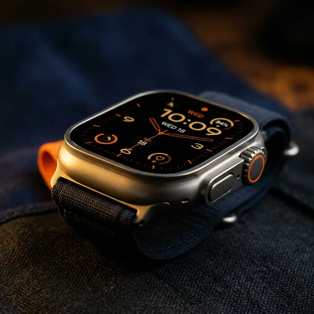 Apple Watch Ultra в отличном состоянии — титановый корпус, оранжевая кнопка