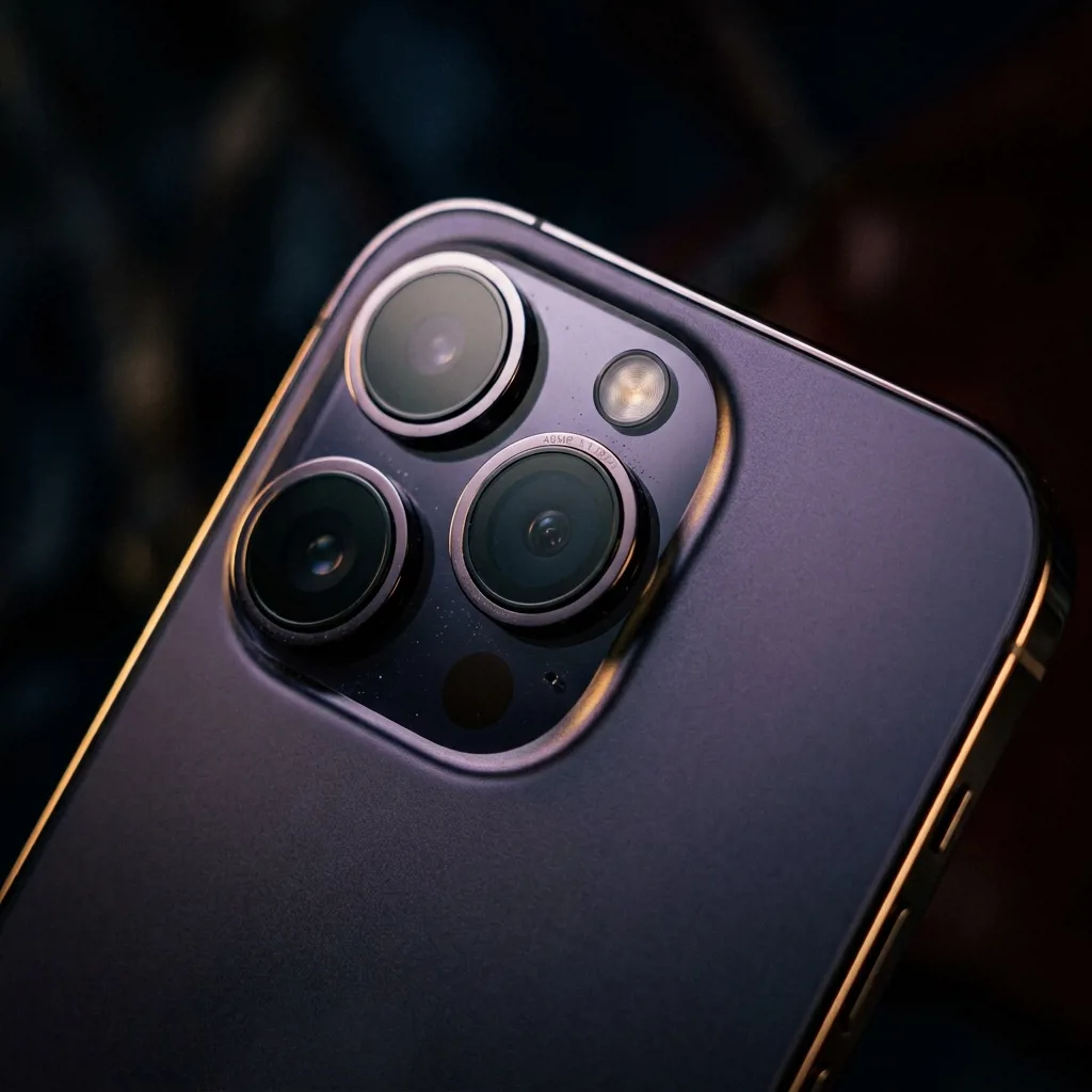 iPhone 14 Pro 128 ГБ вид сзади с тройной камерой 48 Мп