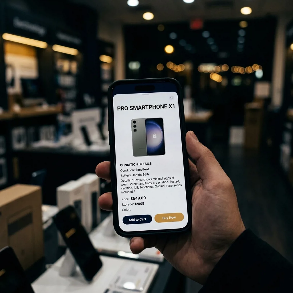 Карточка товара с честным описанием состояния iPhone