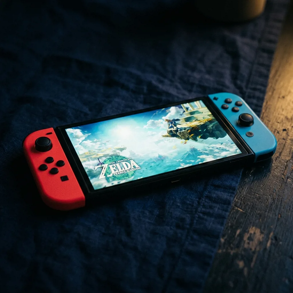 Портативная консоль Nintendo Switch OLED с красными и синими джойконами