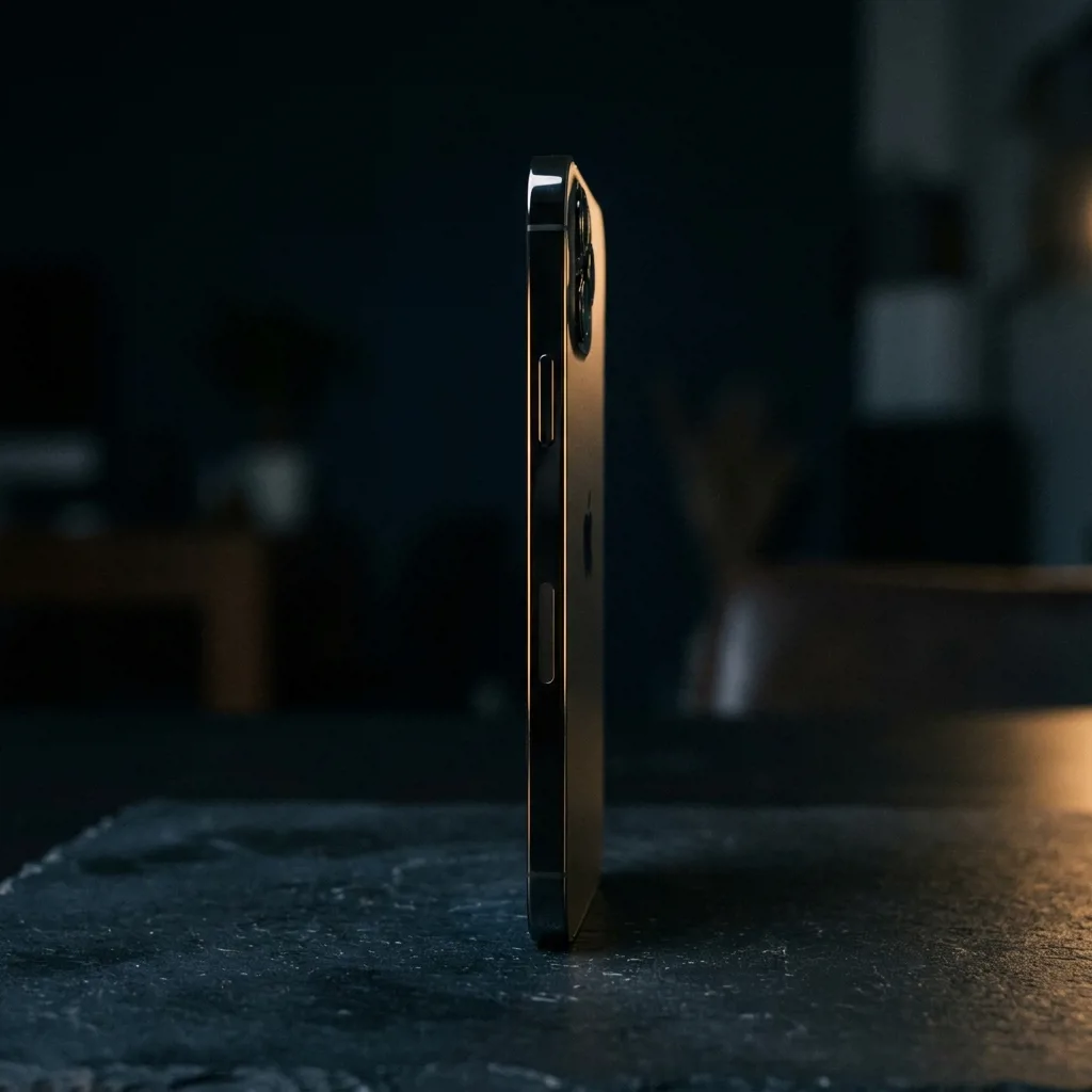 iPhone 12 Pro в графитовом цвете — вид сбоку