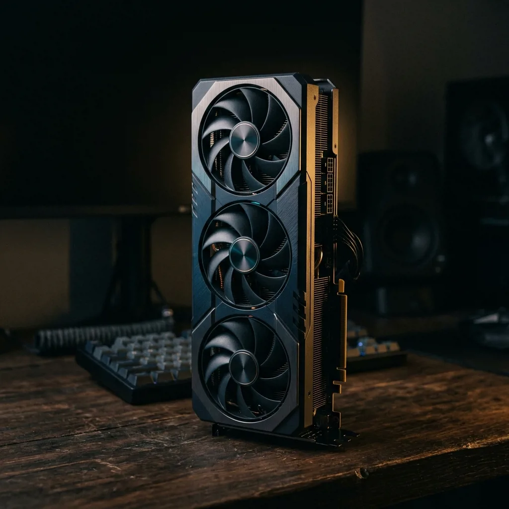 Видеокарта NVIDIA GeForce RTX на столе оценщика