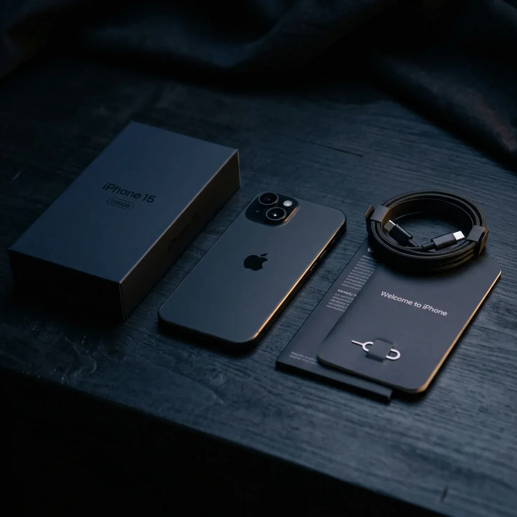 iPhone 15 256 ГБ — комплект поставки, коробка