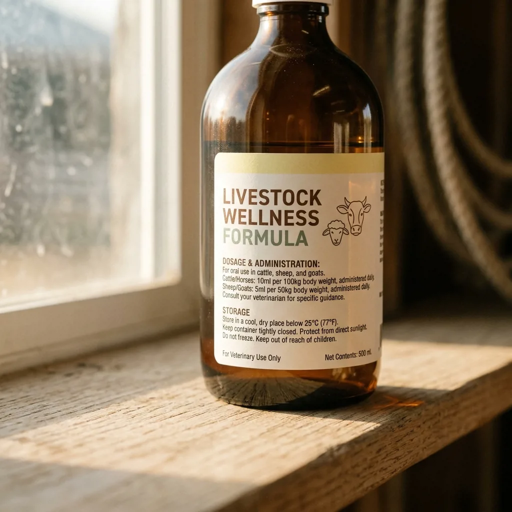 Этикетка на ветеринарном препарате для сельскохозяйственных животных