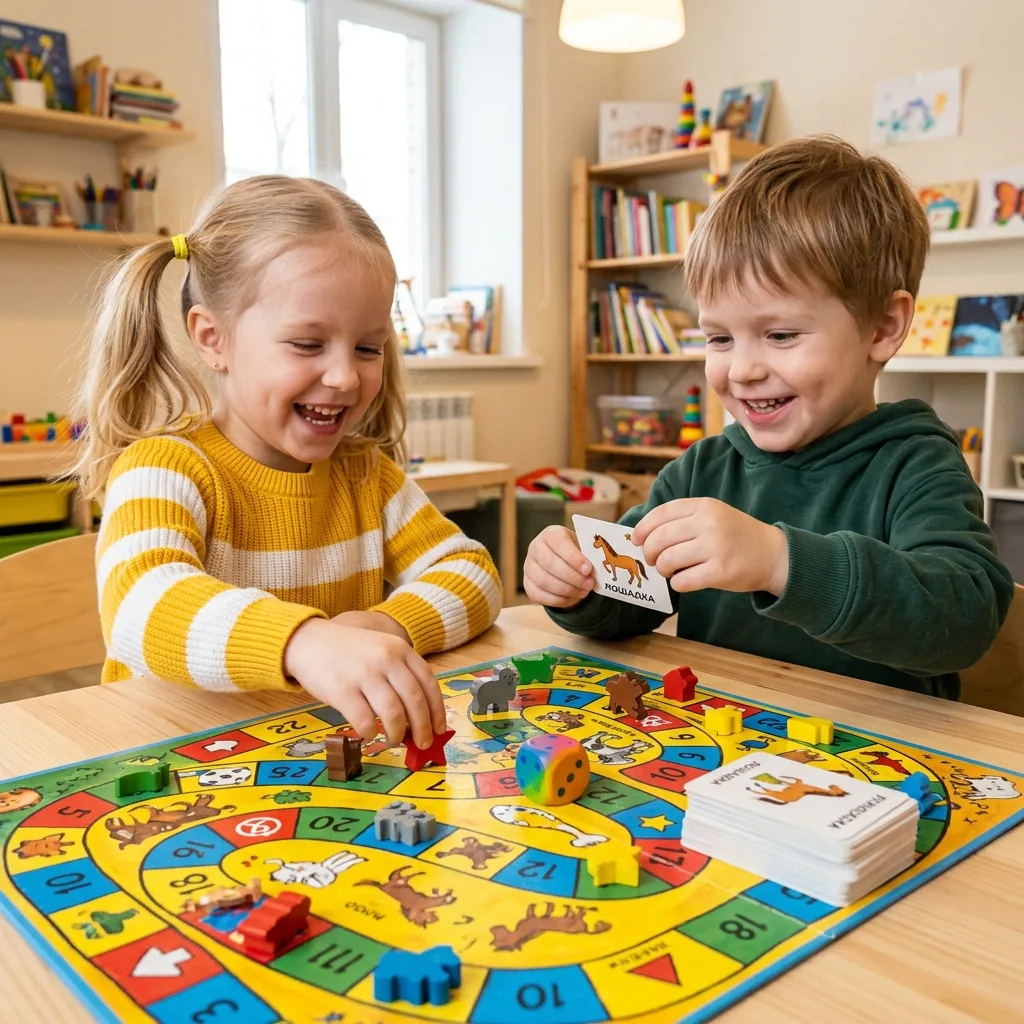 Игровое обучение — дети играют в развивающую игру