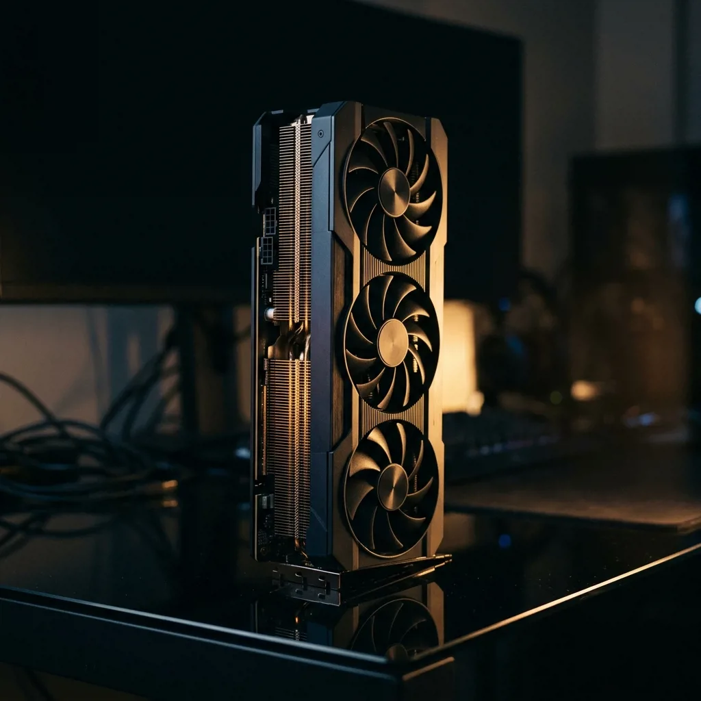 Видеокарта NVIDIA GeForce RTX на столе в офисе скупки