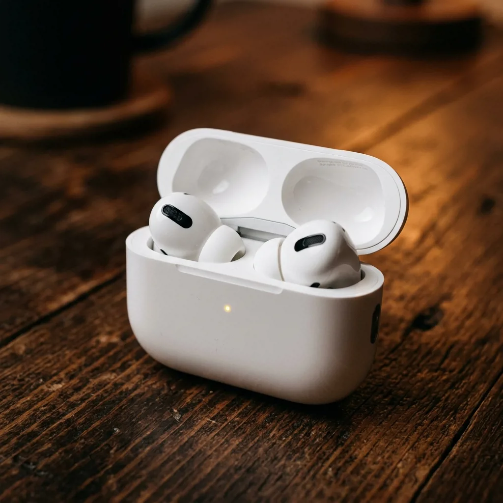 Белые наушники AirPods третьего поколения в открытом кейсе