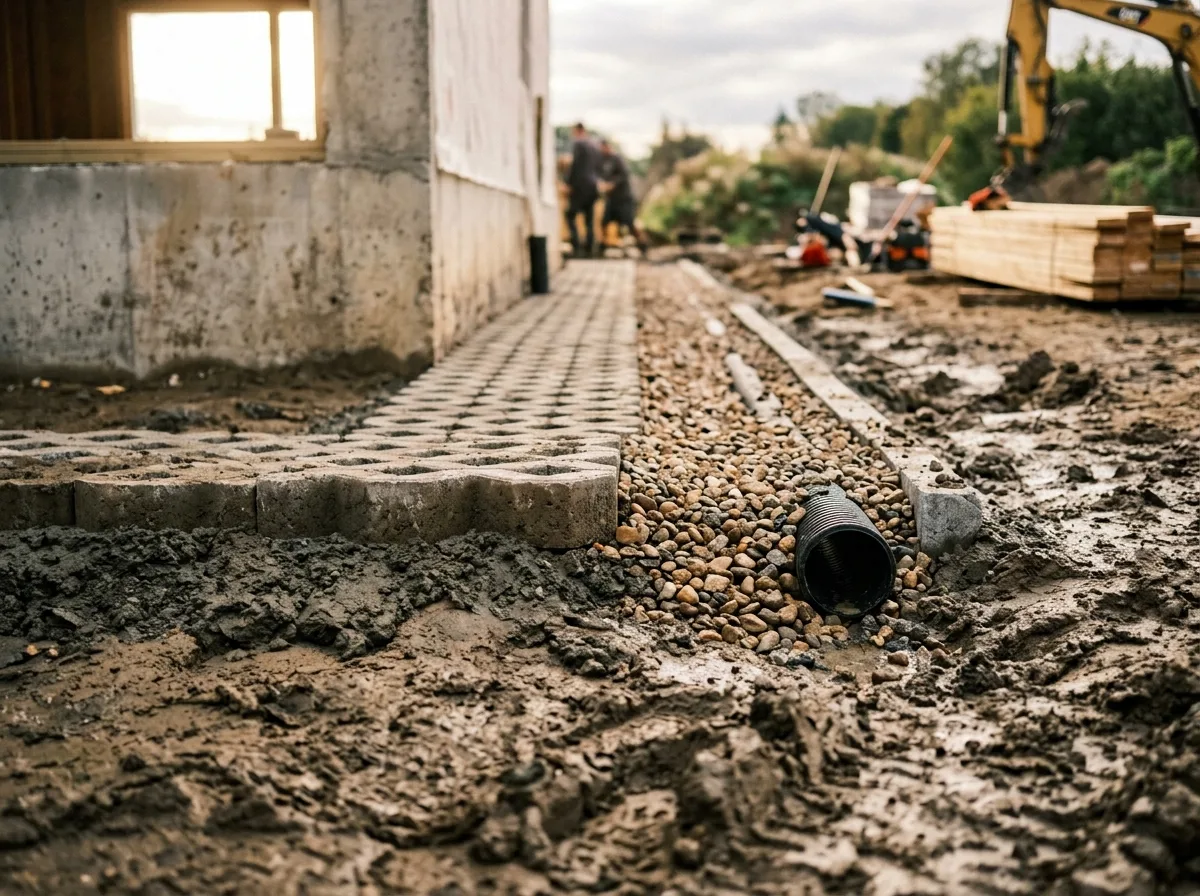 Дренажная отмостка на сложном грунте