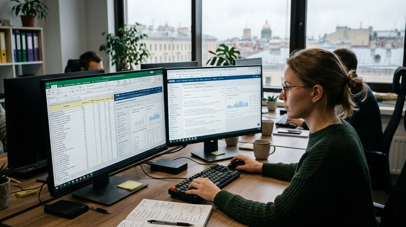 Аналитик собирает семантическое ядро для SEO-продвижения сайта в Санкт-Петербурге