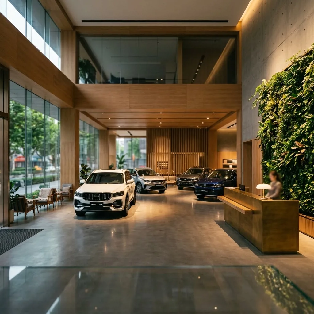 Современный шоурум дилерского центра GEELY Ринг Белгород