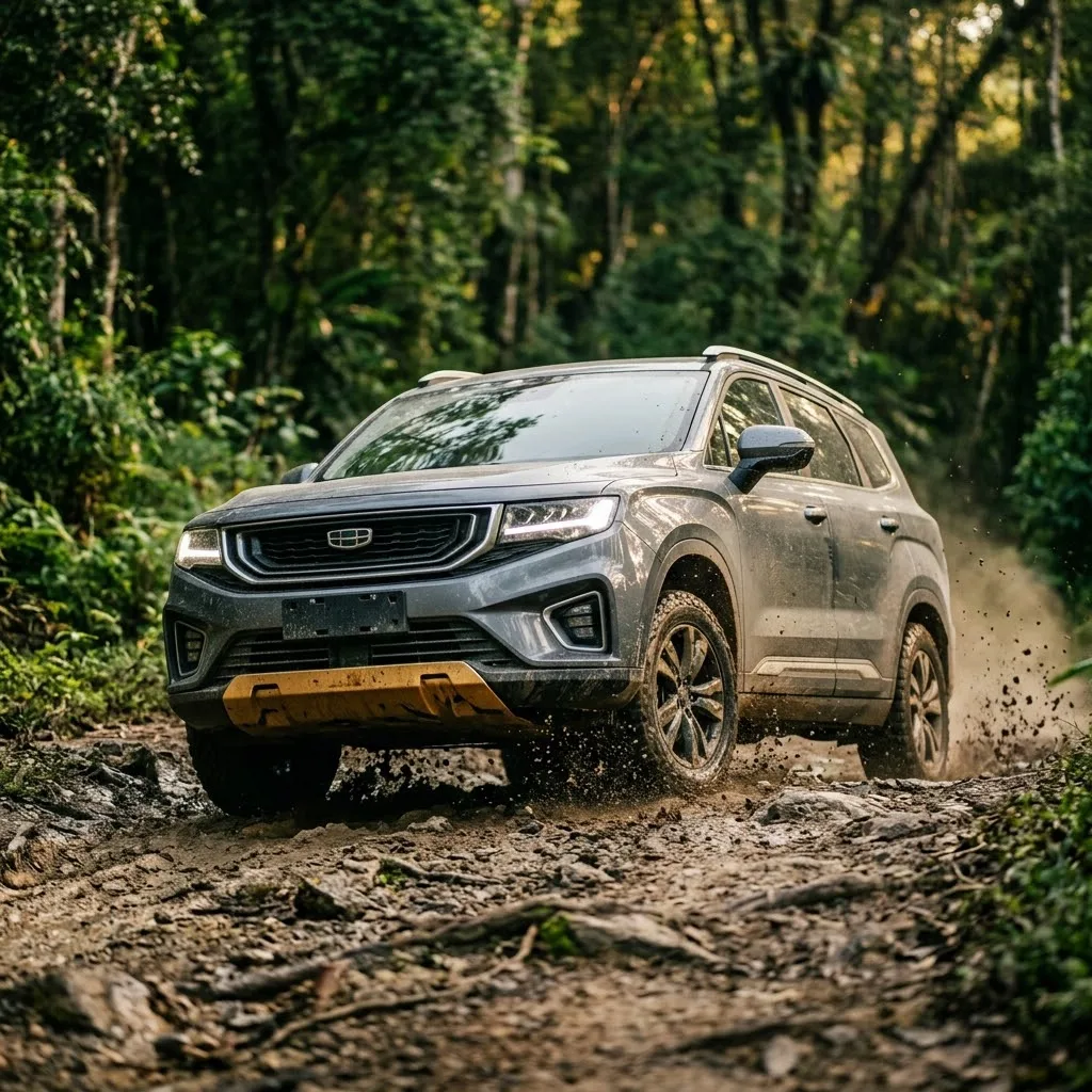 Geely Okavango на пересечённой местности — демонстрация полного привода