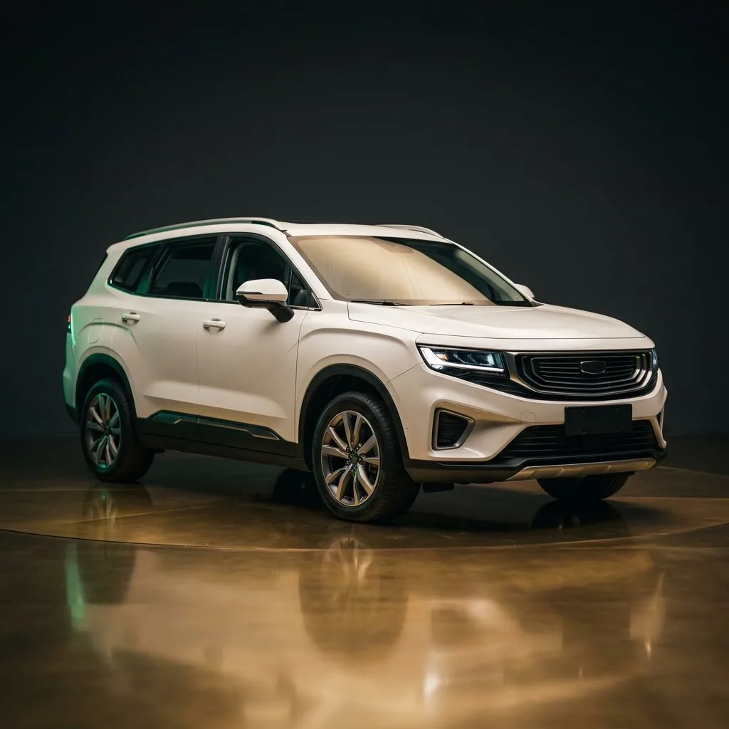 Geely Okavango Luxury — белый цвет, вид спереди