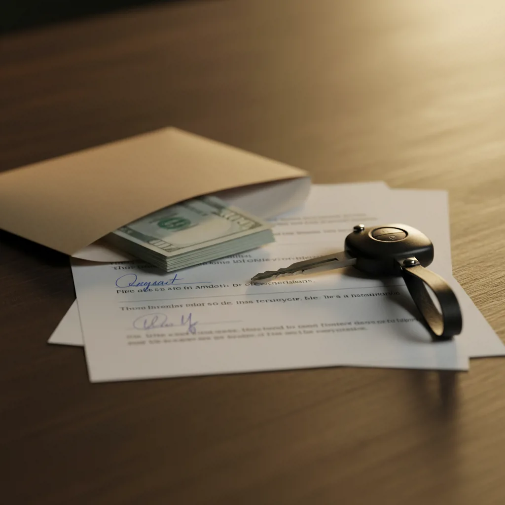 Подписание договора купли-продажи и расчёт за проблемный автомобиль