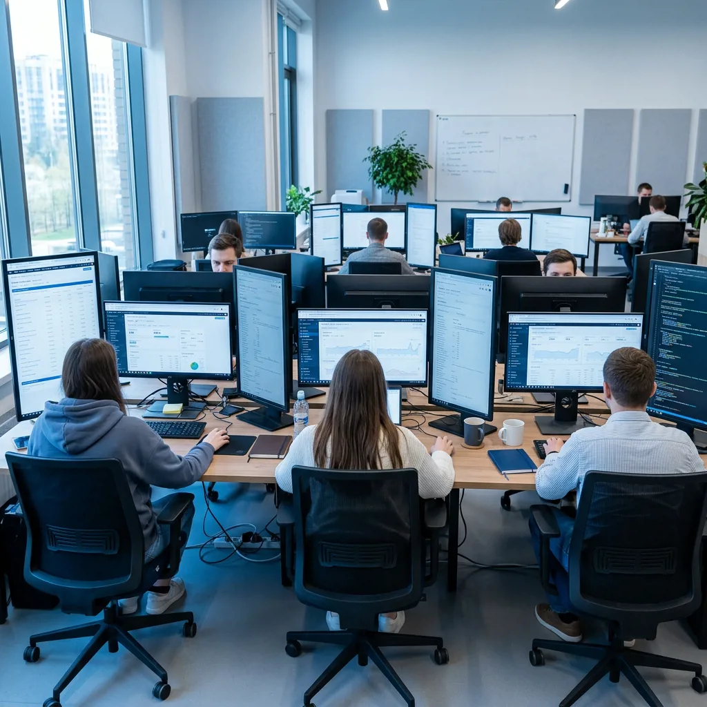 Команда агентства Информула за работой в офисе в Зеленограде
