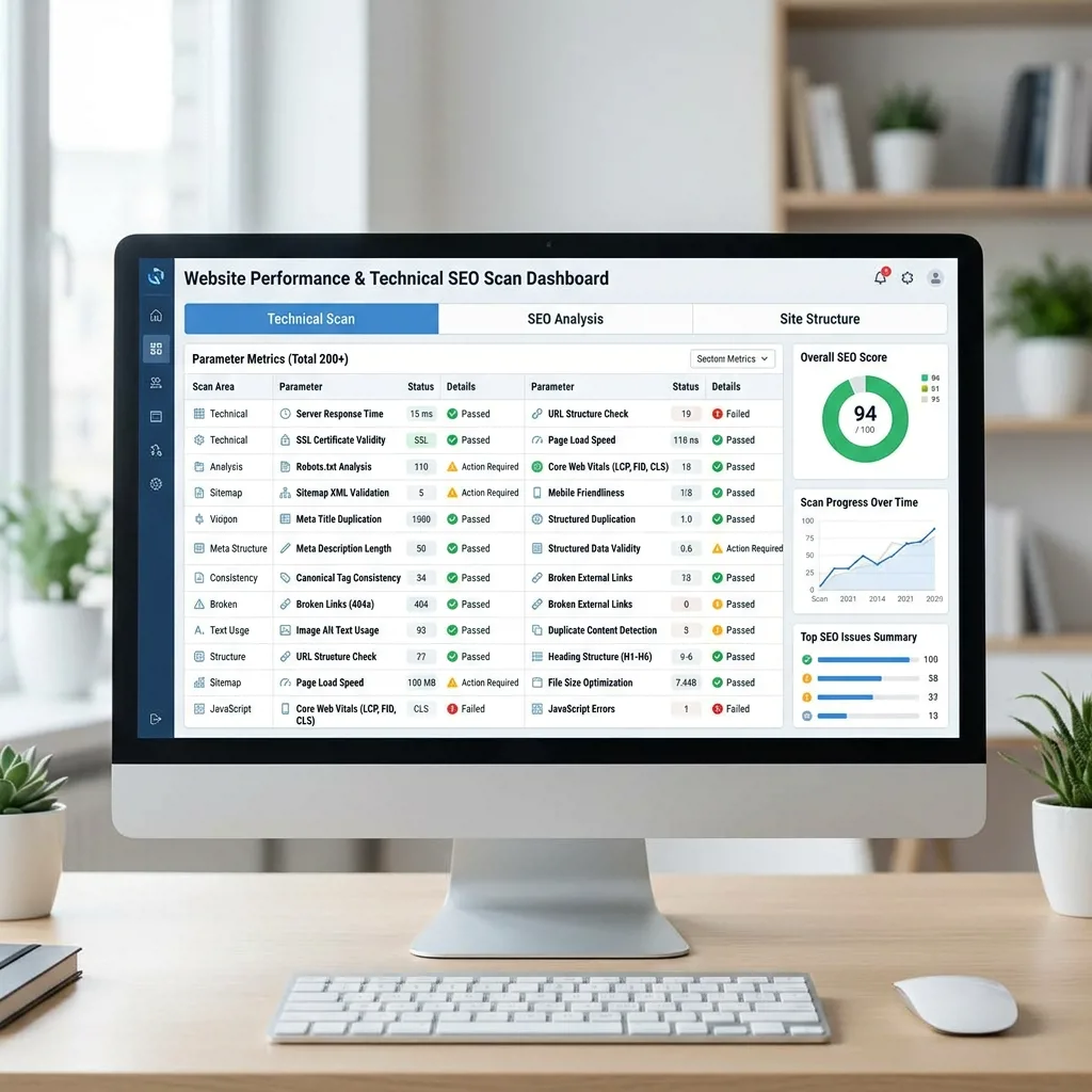 Техническое сканирование сайта на предмет SEO-ошибок