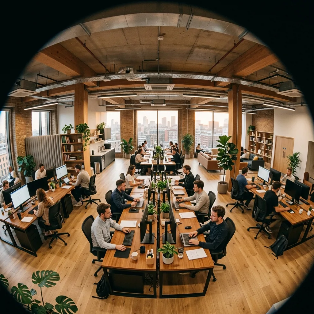 Панорамная камера в open space офисе