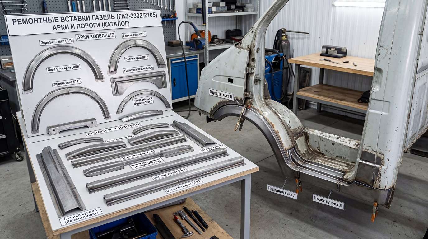 замена порогов газель