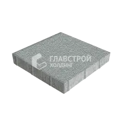 Тротуарная плитка Квадрат 300х300х60, серая на камне