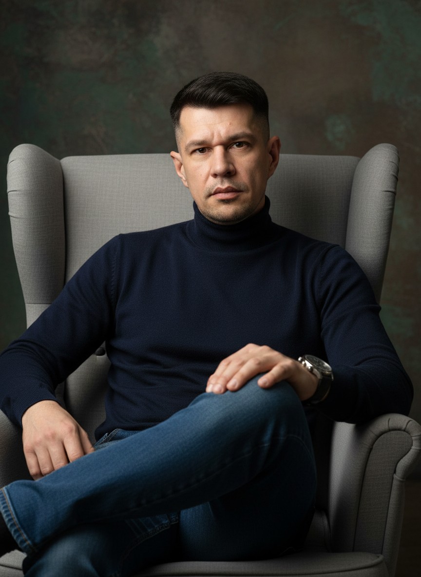 Деловой кэжуал портрет через ИИ за минуту