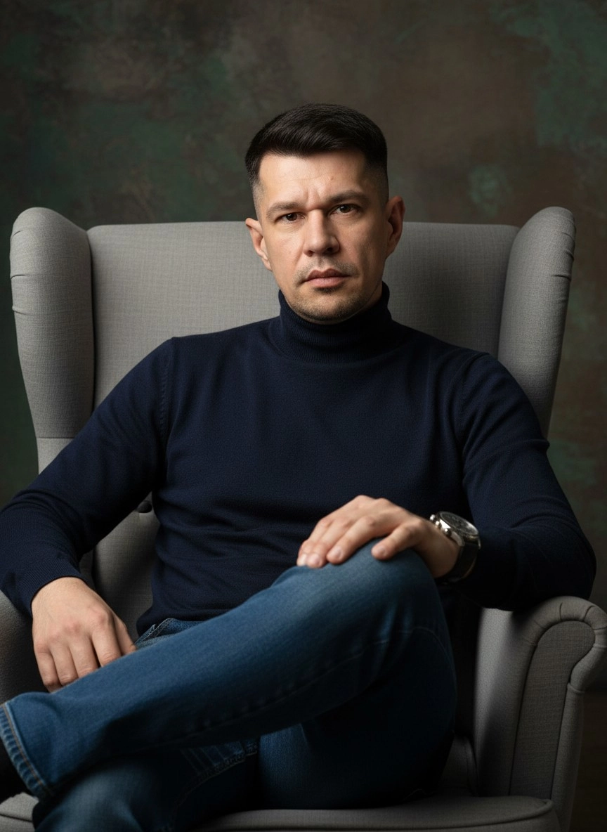 Деловой кэжуал портрет через ИИ за минуту
