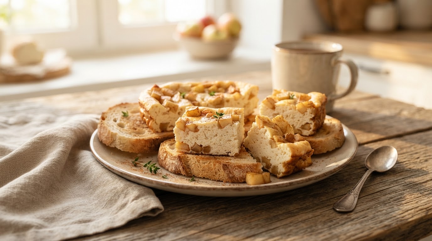 Творожная запеканка-суфле с яблоком и корицей