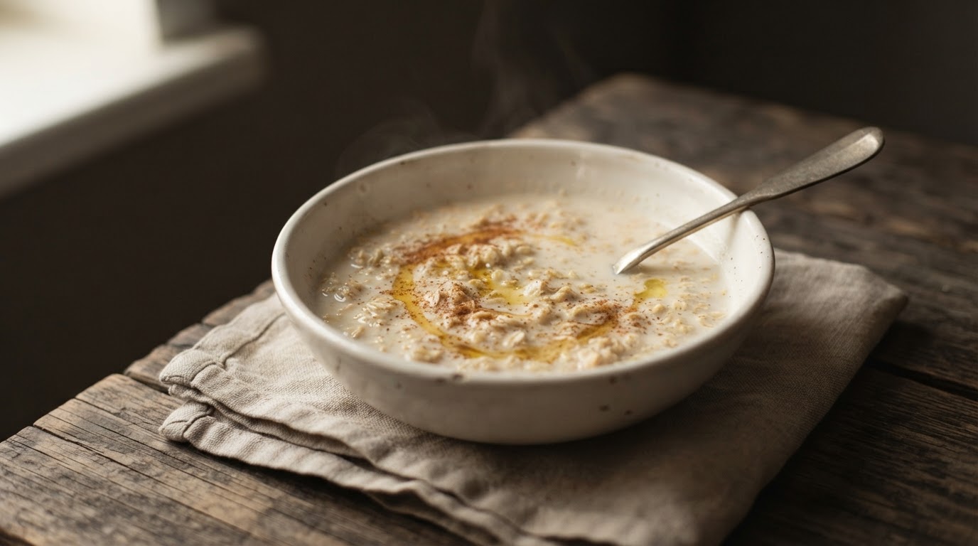 Молочный суп с овсяными хлопьями и медом