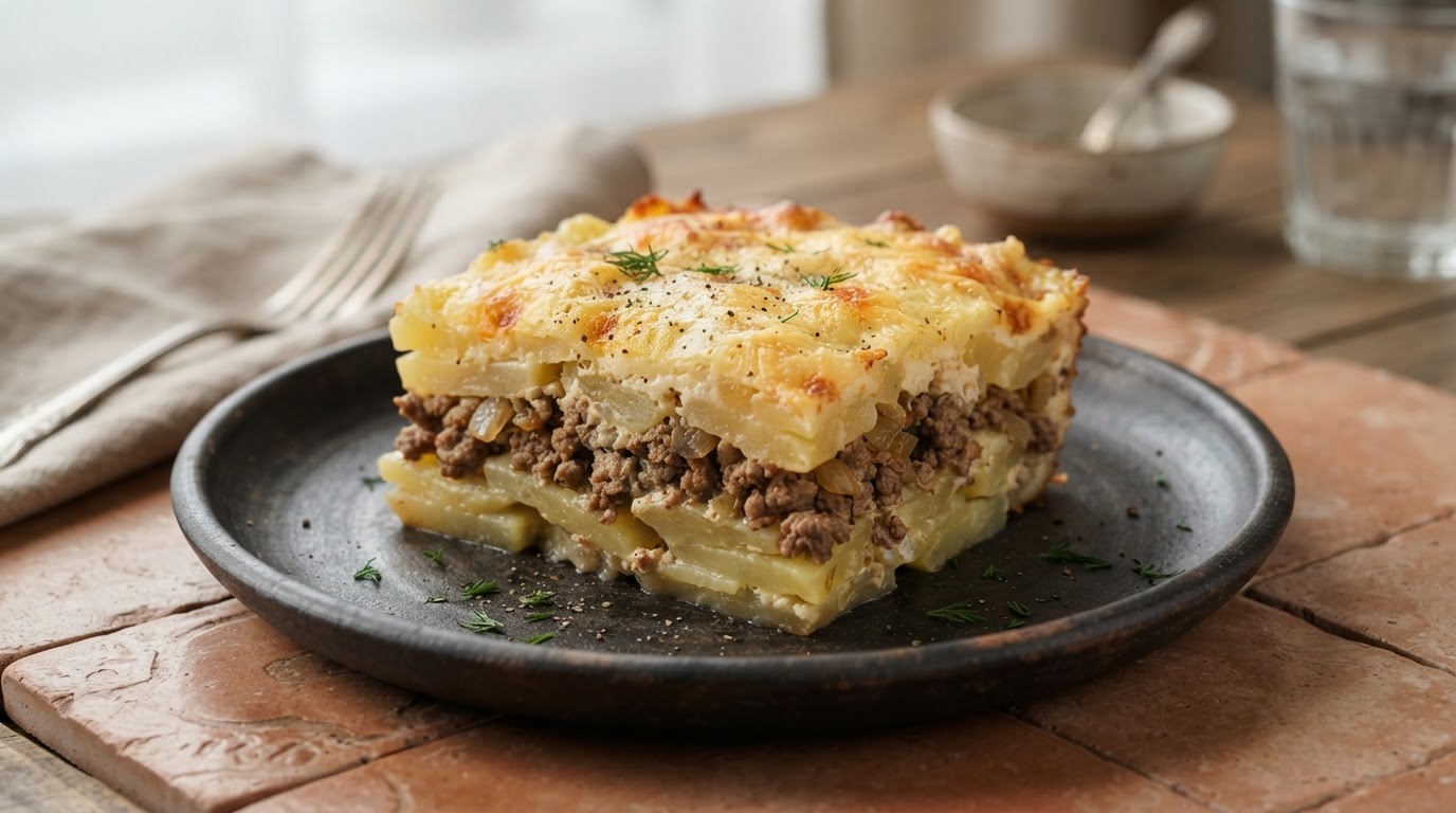 Картофельно-мясная запеканка «Деревенский уют»