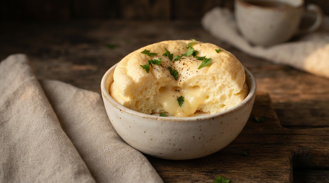 Паровые яичные облака с сыром