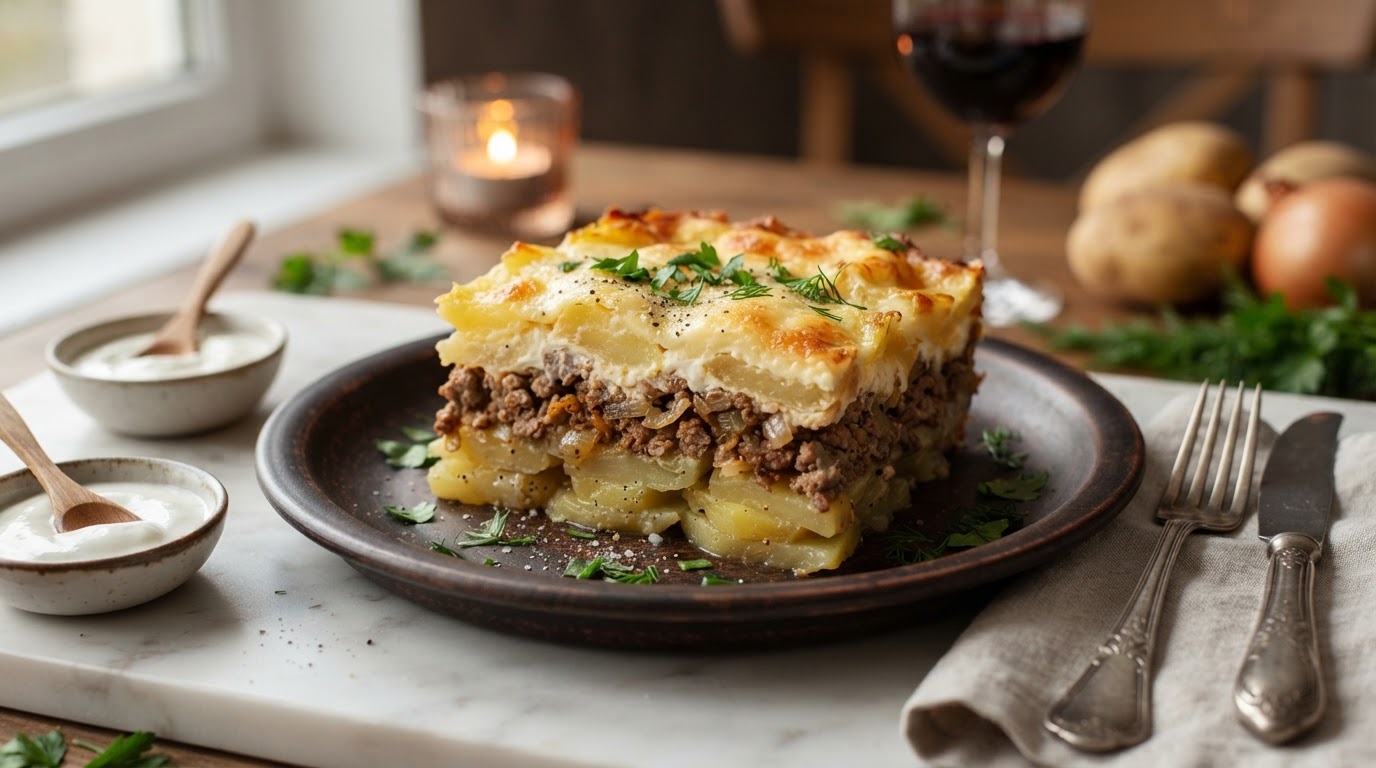 Картофельно-мясная запеканка «Деревенская»