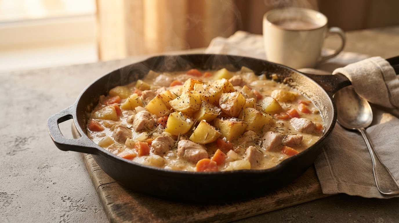 Сливочное рагу из индейки с картофелем и розмарином