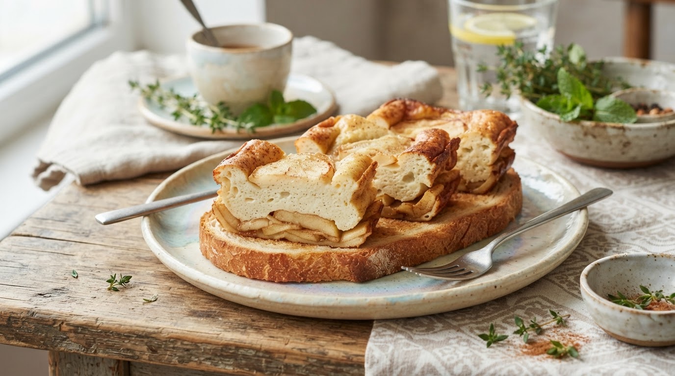Творожный клафути с яблоком и корицей
