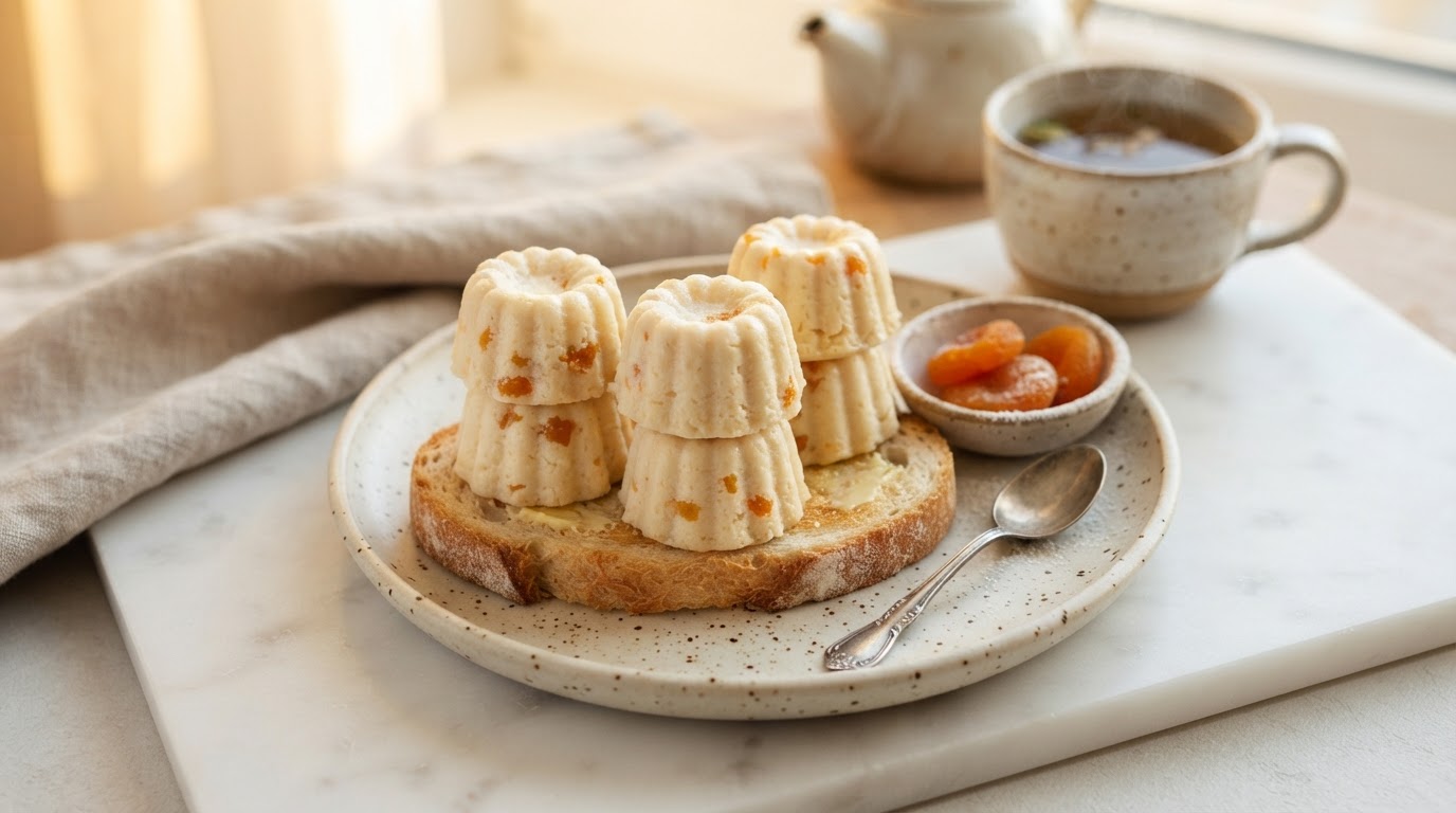 Паровые творожные мини-кексы с курагой