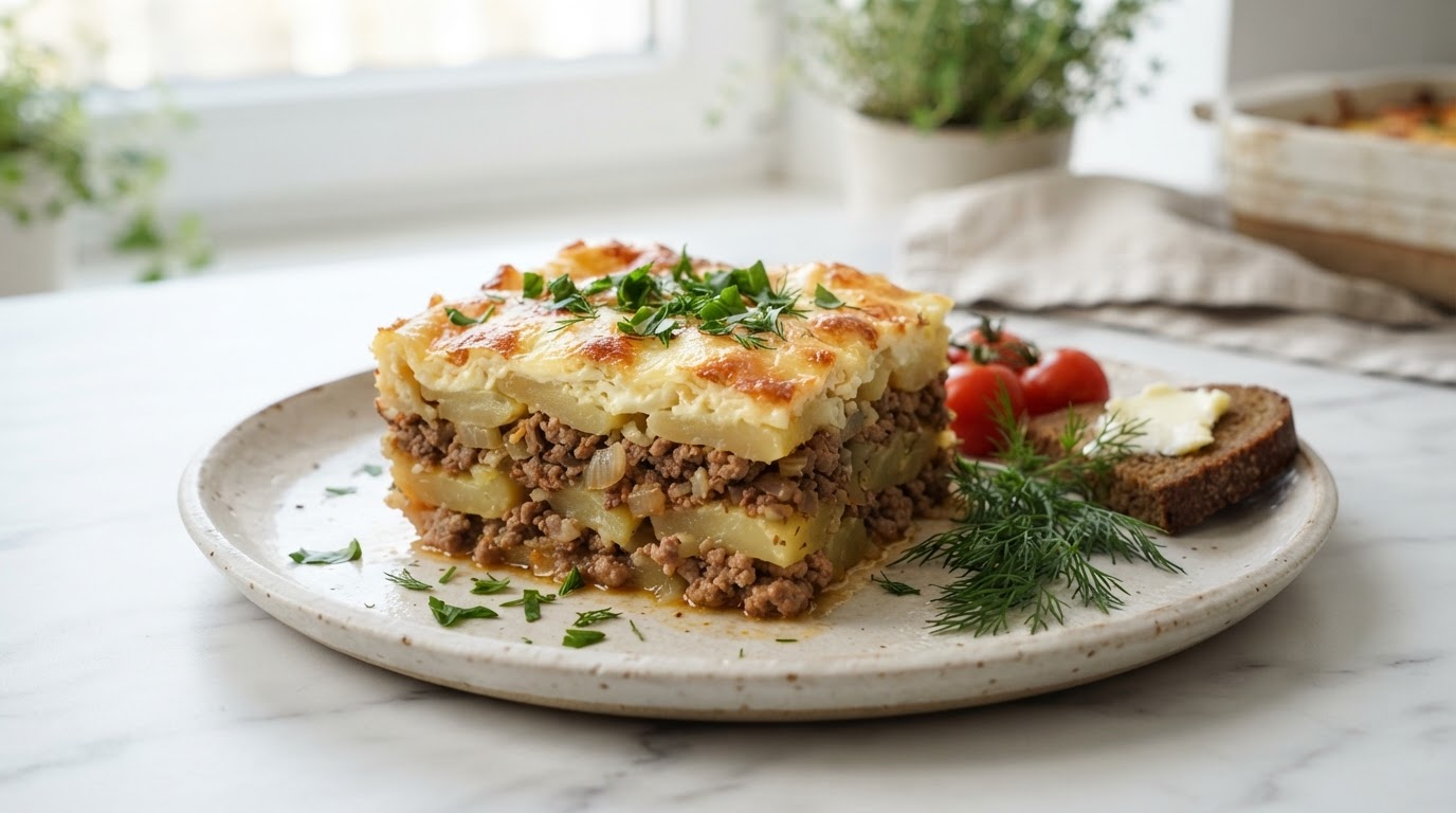Картофельно-мясная запеканка «Деревенский колодец»