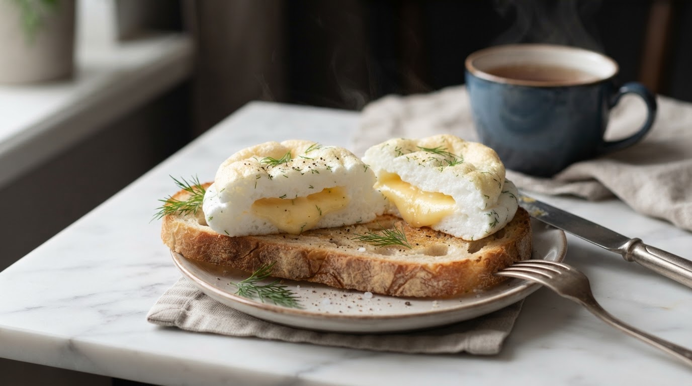 Паровые яичные облака с сыром
