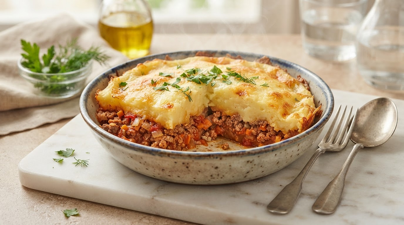 Картофельная запеканка с мясным рагу «Деревенский уют»