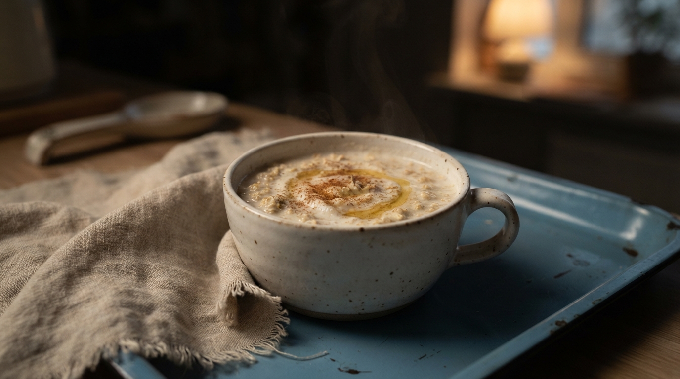 Молочный суп с овсяными хлопьями и медом