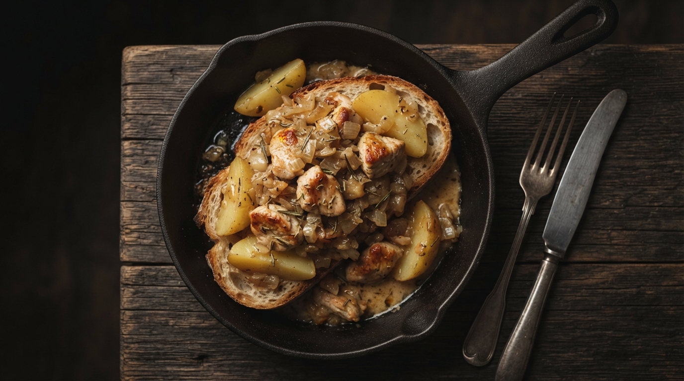 Сливочное рагу из индейки с картофелем и розмарином