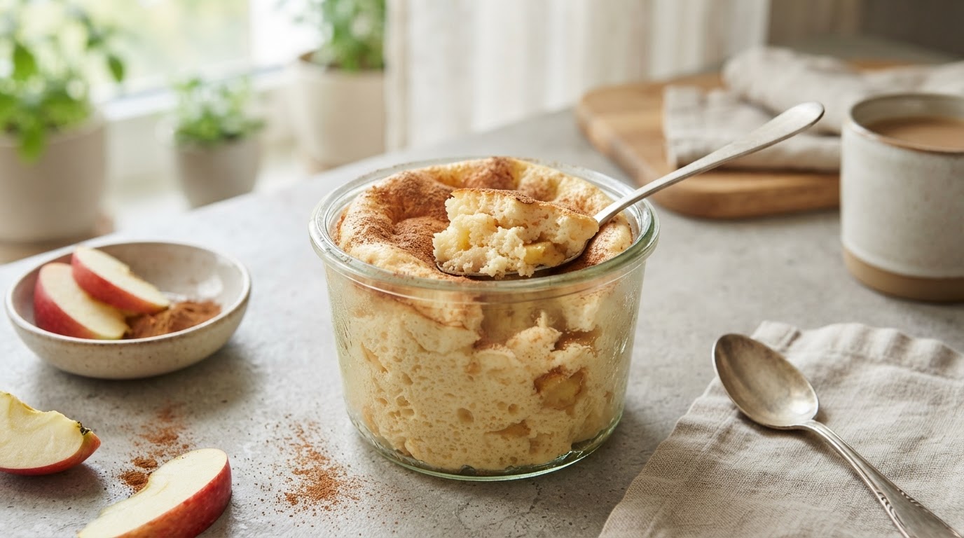 Творожная запеканка-суфле с яблоком и корицей