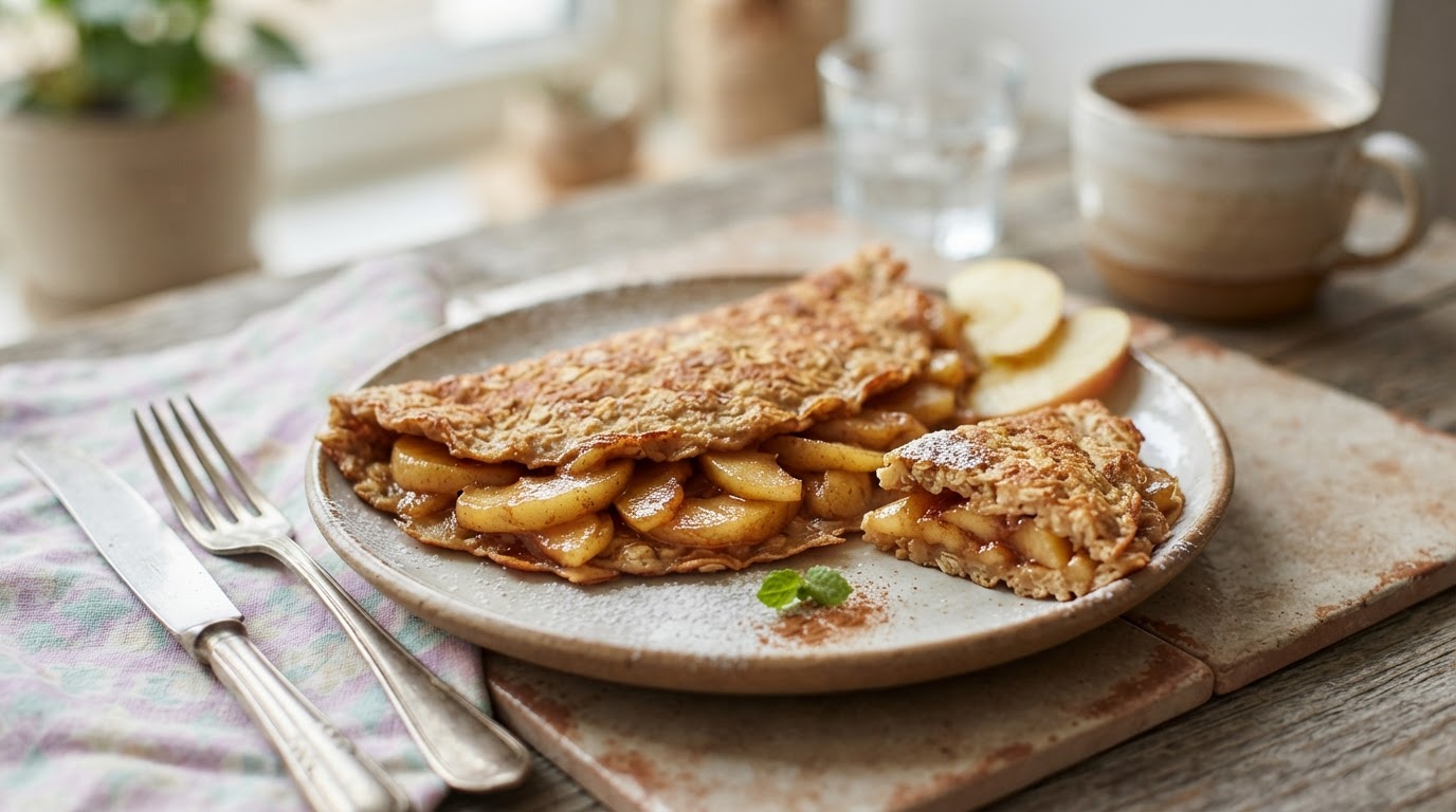 Овсяноблин с карамелизированным яблоком и корицей