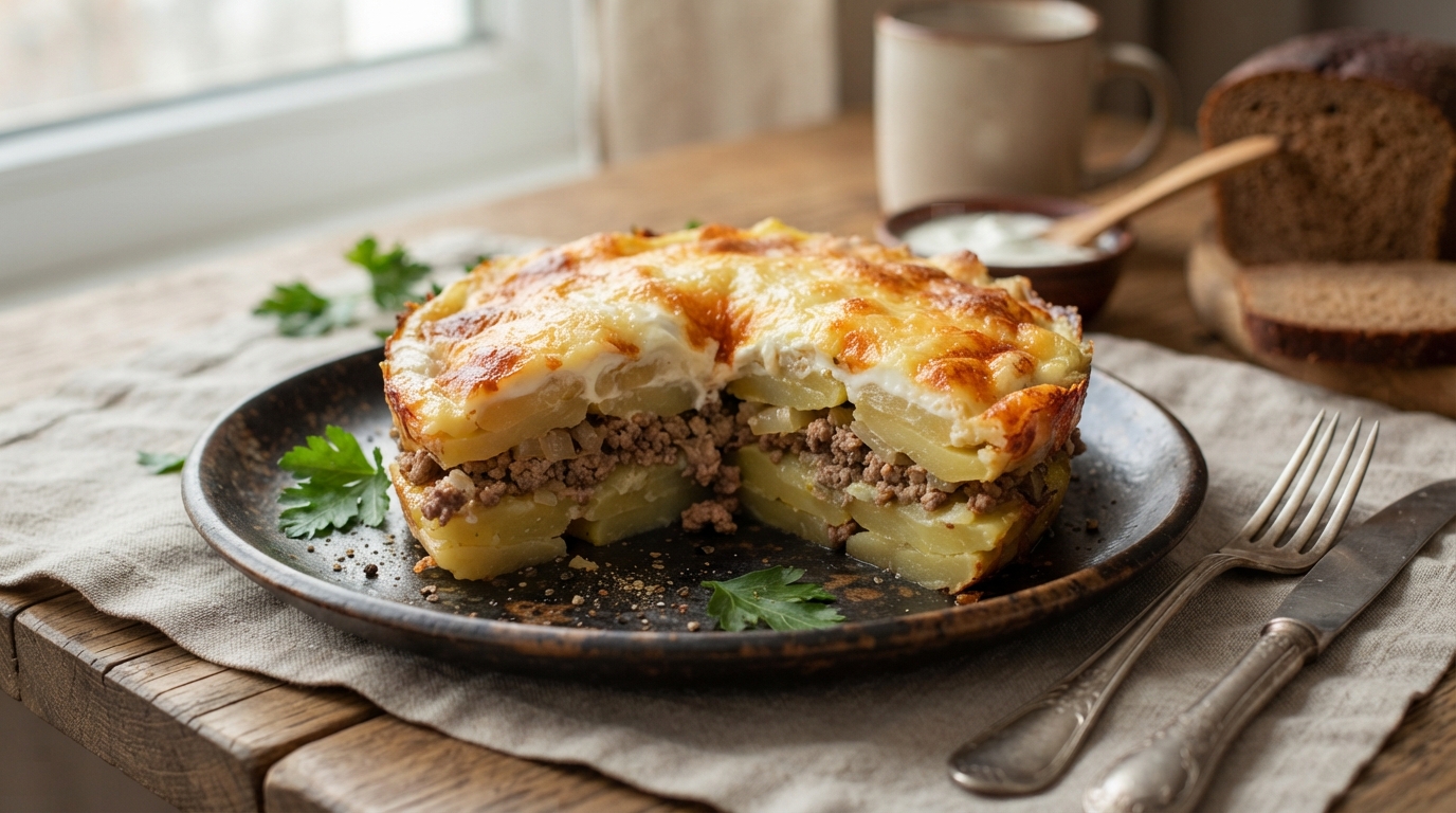 Картофельно-мясная запеканка «Деревенская»