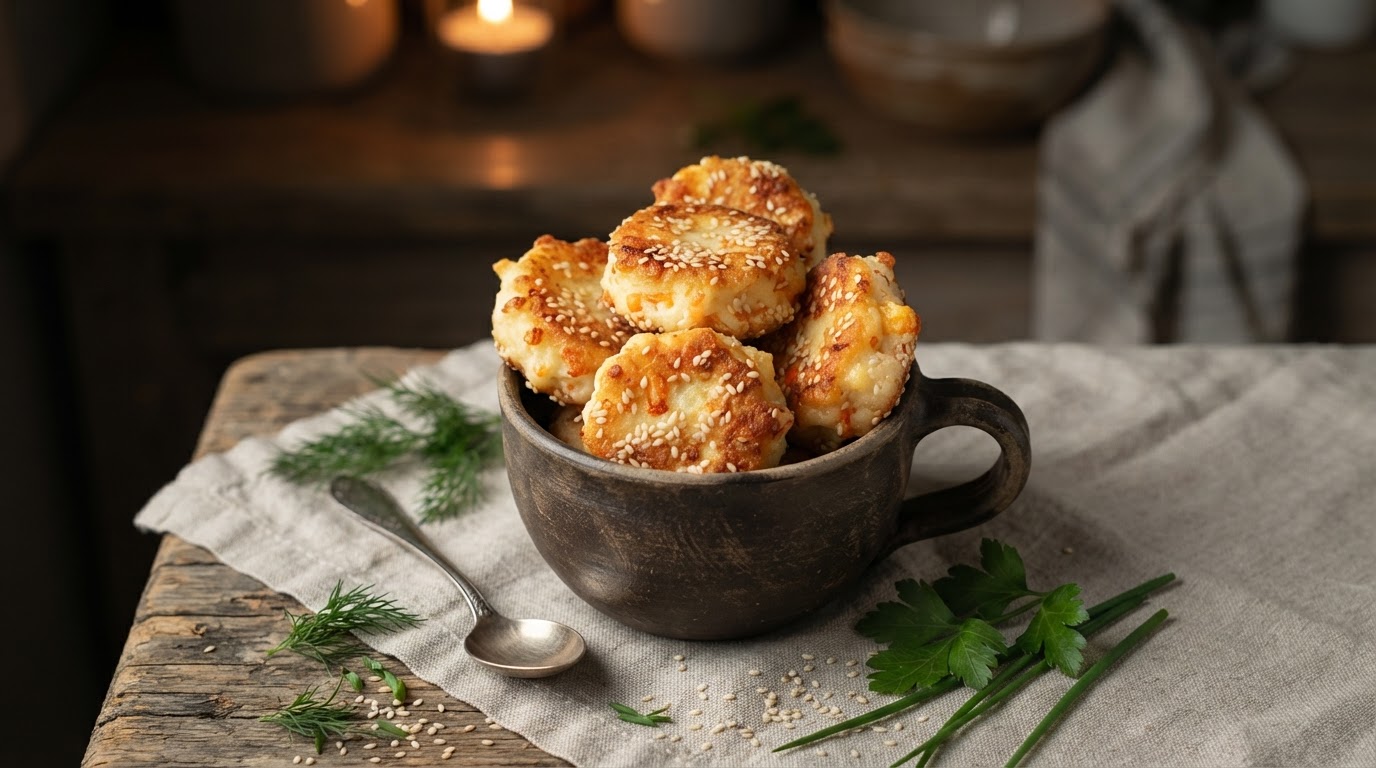 Сырные облака с кунжутом