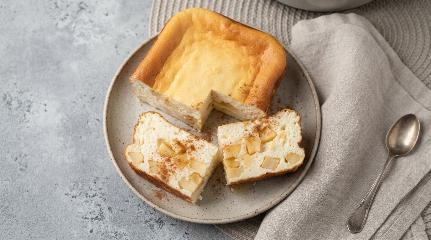 Творожная запеканка-суфле с яблоком и корицей