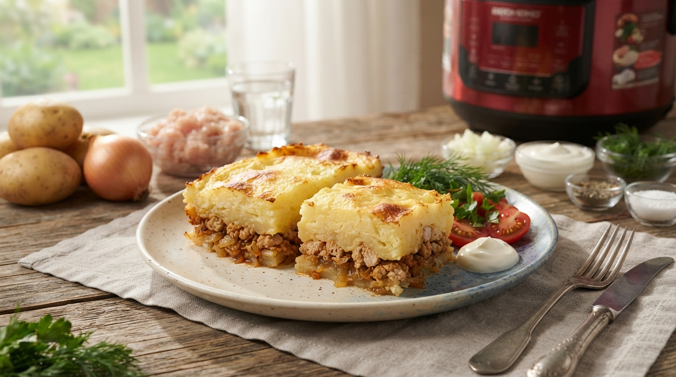 Картофельная запеканка «Сытный хутор» с куриным фаршем