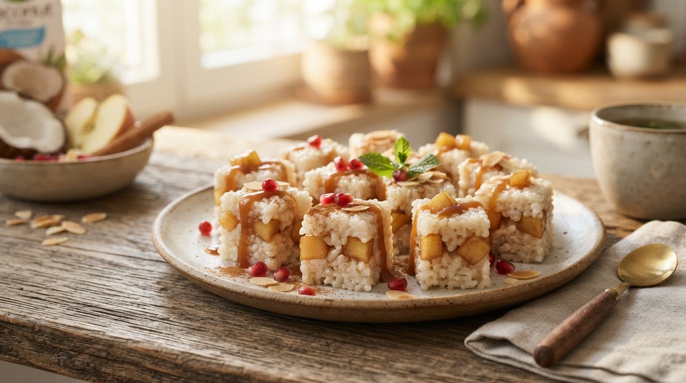 Рисовая каша с кокосовым молоком и томленым яблоком