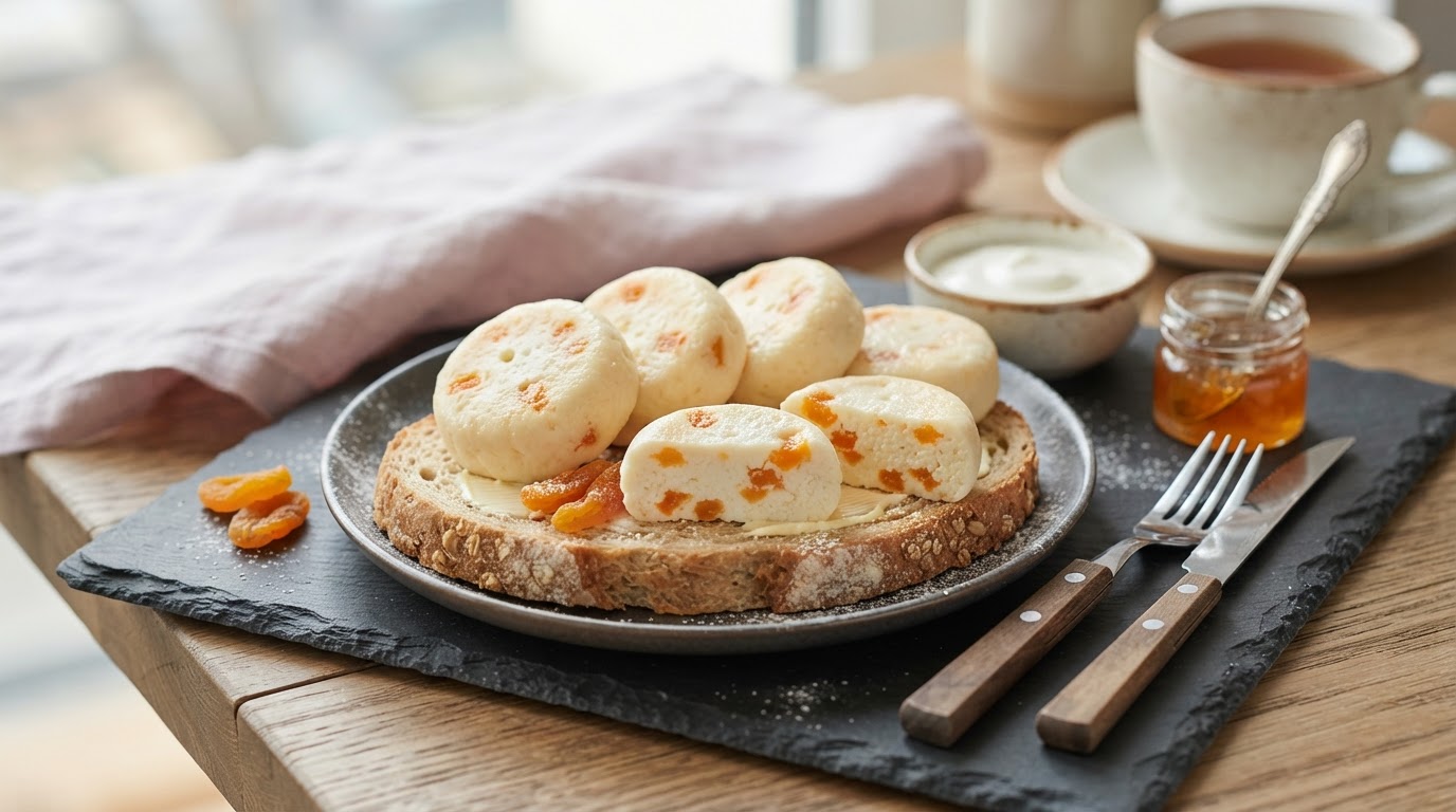 Паровые творожные сырники с курагой